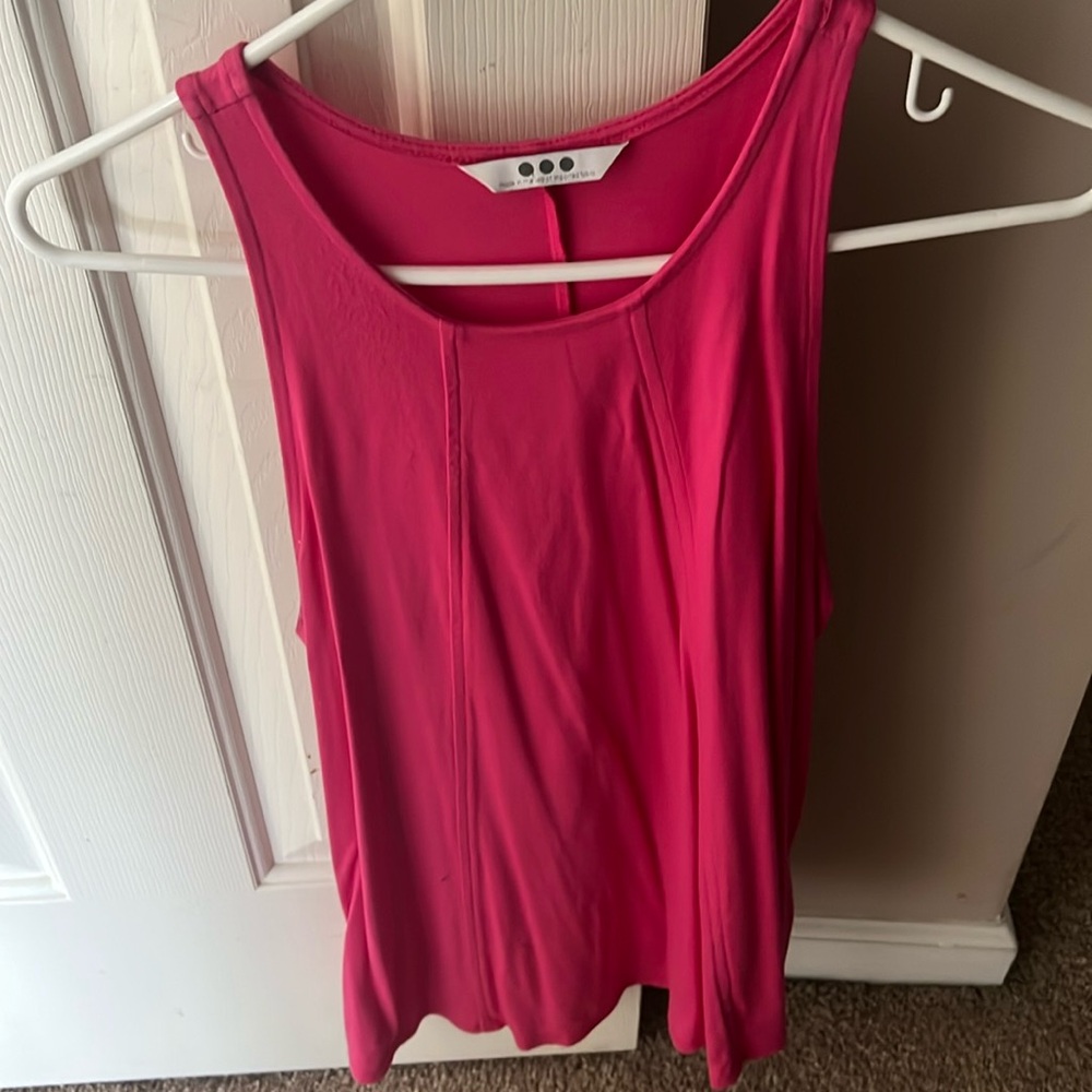 Women’s Three Dots Hot Pink Trapeze Halter Tank